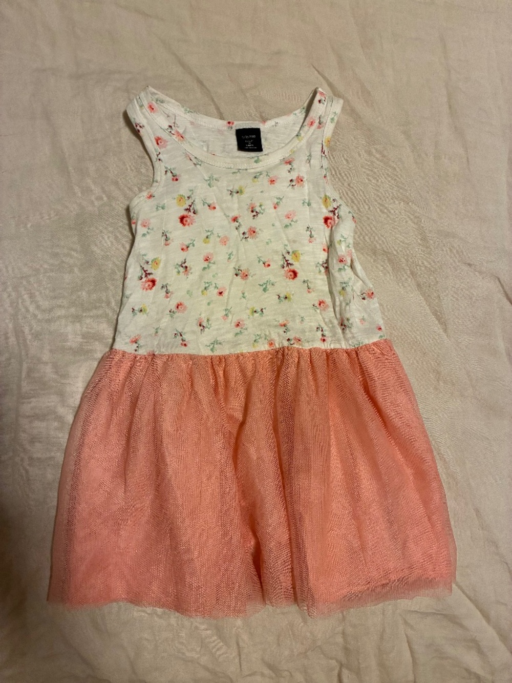 Drop waist peach floral dress